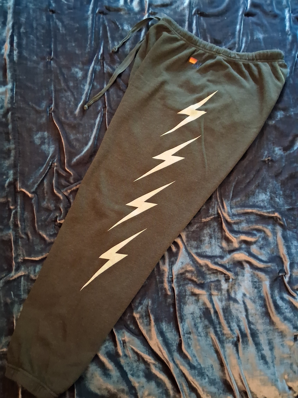 Aviator Nation Black Lightning Bolt Sweatpants XL